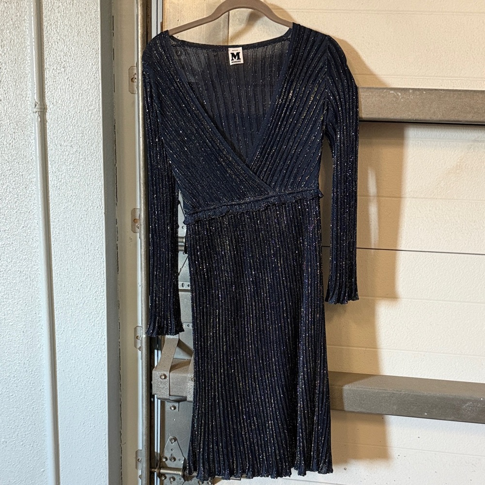 Missoni Home Shimmering Dark Blue Long Sleeve Dress